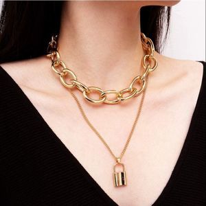 ʕ·ᴥ·ʔJuland Alloy Choker Necklace Lock Pendant for Women